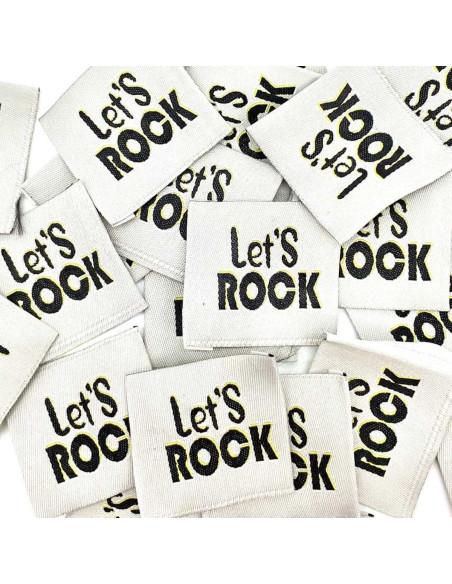Set von 5 gewebten Aufnähern zum Aufnähen Let's Rock