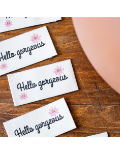 Set von 5 Aufnähetiketten - Hello gorgeous