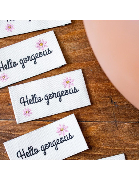 Set von 5 Aufnähetiketten - Hello gorgeous
