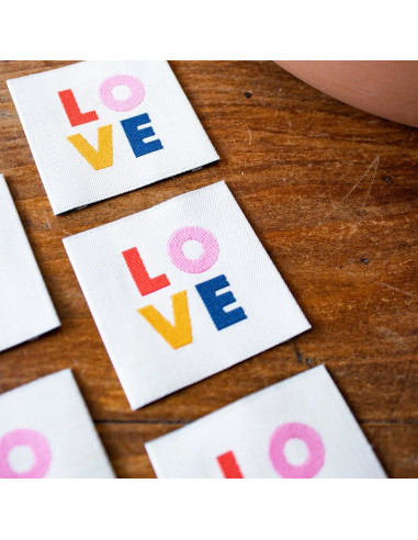 Set von 5 Aufnähern zum Nähen - LOVE