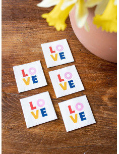 Set von 5 Aufnähern zum Nähen - LOVE 2