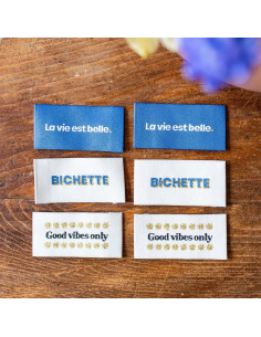 Set von 6 Aufnäh-Etiketten - Sortiment Good Vibes