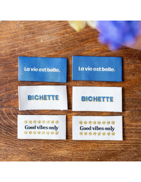 Set von 6 Aufnäh-Etiketten - Sortiment Good Vibes