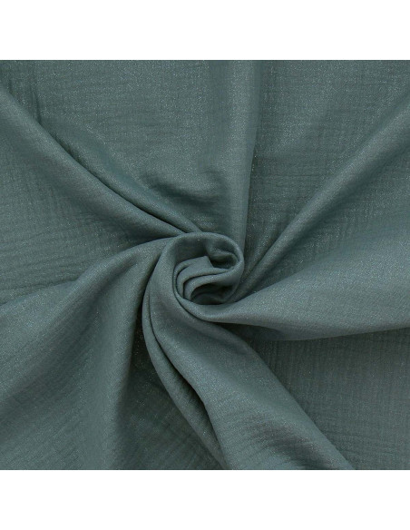 Irisierter doppellagiger Baumwollstoff - Blaugrau