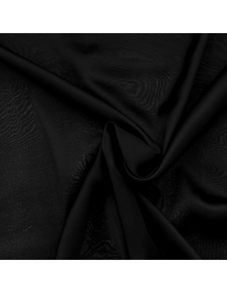 Viskose-Satin-Stoff - Schwarz