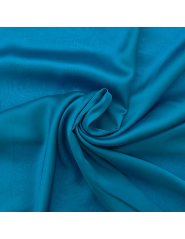 Viskose-Satin-Stoff - Blau