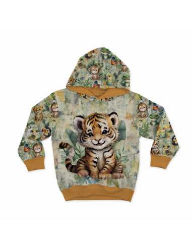 Leichter Sweatstoff-Panel 40 cm x 50 cm - Tropischer Tiger