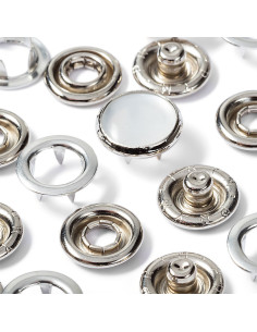 Schachtel mit 6 Perlmutt-Jersey-Druckknöpfen mit Werkzeug 12 mm 2