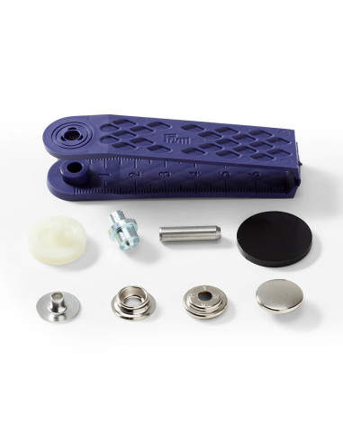 Packung mit 10 Druckknöpfen Sport Camping Nickel mit Werkzeug 15 mm