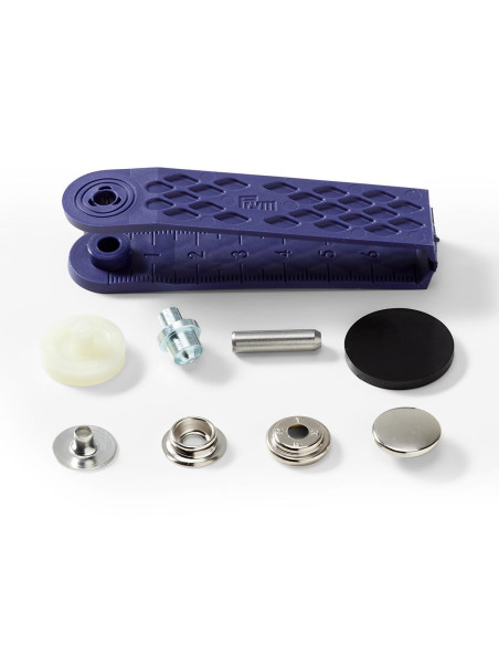 Packung mit 10 Druckknöpfen Sport Camping Nickel mit Werkzeug 15 mm