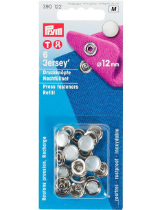 Nachfüllpackung mit 6 Druckknöpfen Jersey 12 mm Perlmutt