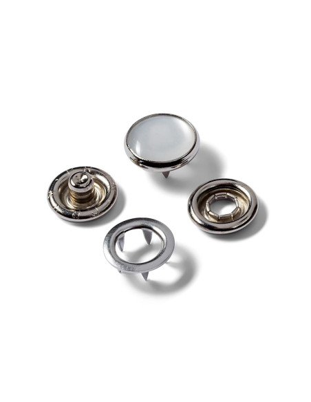 Nachfüllpackung mit 6 Druckknöpfen Jersey 12 mm Perlmutt