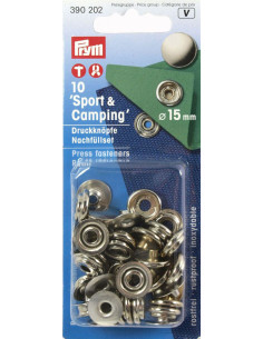 Nachfüllpackung mit 10 Druckknöpfen Sport Camping Nickel
