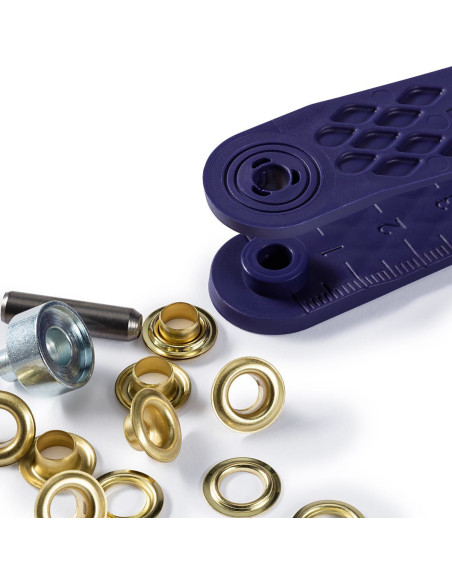 Box 40 Ösen 5 mm mit Befestigungswerkzeug - Gold