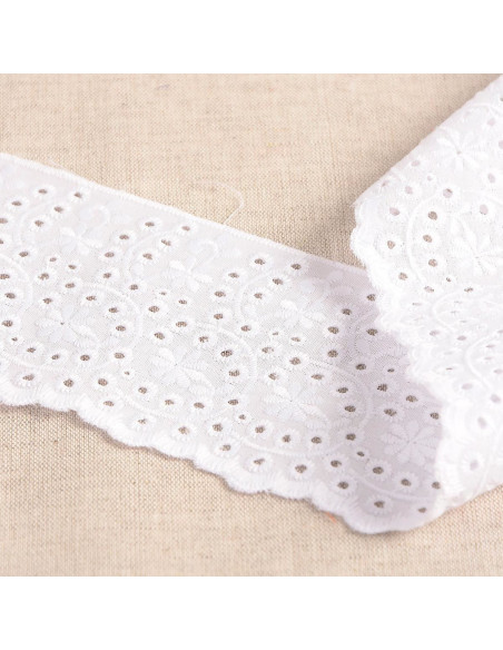 Broderie Anglaise Blumen Noémie - Weiß