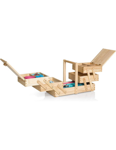 Arbeiterin Nähen in hellem Holz L