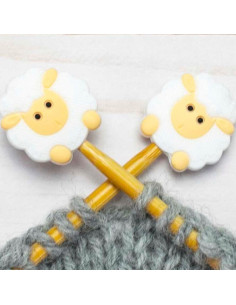 Maschenstopper für Stricknadeln - Weißes Schaf