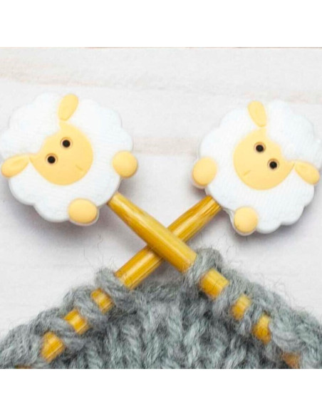 Maschenstopper für Stricknadeln - Weißes Schaf