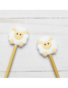 Maschenstopper für Stricknadeln - Weißes Schaf 2