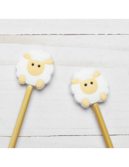 Maschenstopper für Stricknadeln - Weißes Schaf