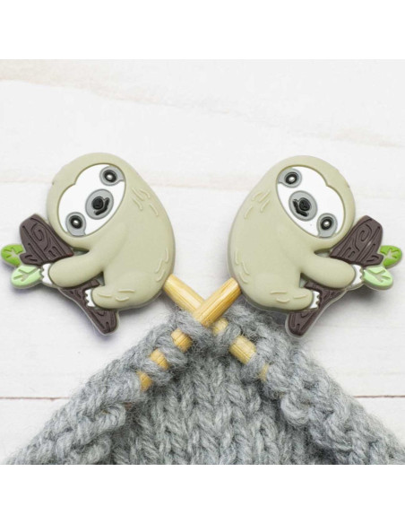Maschenstopper für Stricknadeln - Faultier