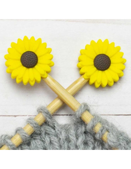 Maschenstopper für Stricknadeln - Sonnenblume