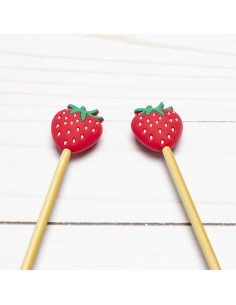 Maschenstopper für Stricknadeln - Erdbeeren 2