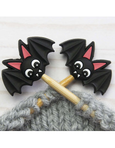 Maschenstopper für Stricknadeln - Fledermaus