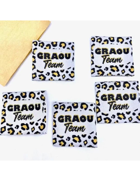 Satz von 5 gewebten Aufnähern zum Aufnähen Graou Team Lurex
