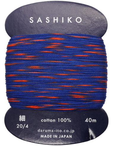Daruma Kasuri Sashiko-Garn mehrfarbig 2 Farben 40 m