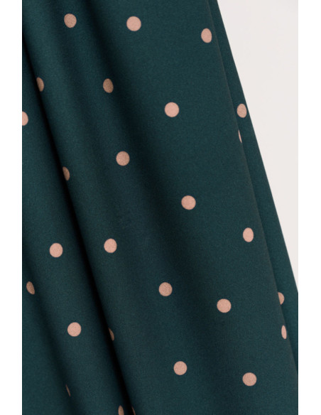 Viskose-Crêpe-Stoff Jolly Dots - Flaschengrün