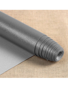 Karla Star Kunstlederstück 140 cm x 50 cm - Metallisches Grau