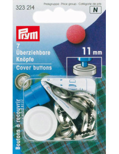 Schachtel mit 7 Knöpfen zum Beziehen mit Werkzeug 11 mm