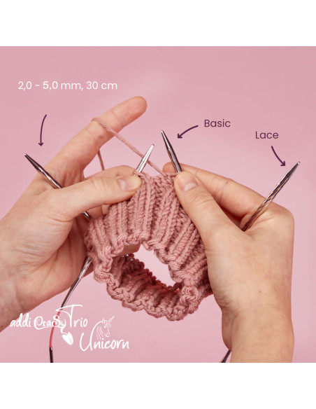 addiCraSyTrio Unicorn Long Nadelset