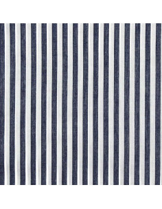 Baumwoll-Popeline-Stoff - Breite Streifen - Marineblau 2