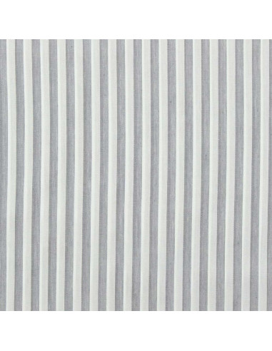 Baumwoll-Popeline-Stoff - Breite Streifen - Grau