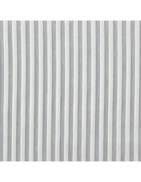 Baumwoll-Popeline-Stoff - Breite Streifen - Grau