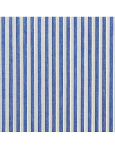 Baumwoll-Popeline-Stoff - Breite Streifen - Blau 2