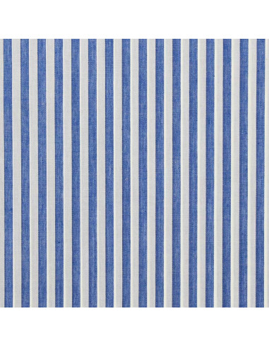 Baumwoll-Popeline-Stoff - Breite Streifen - Blau