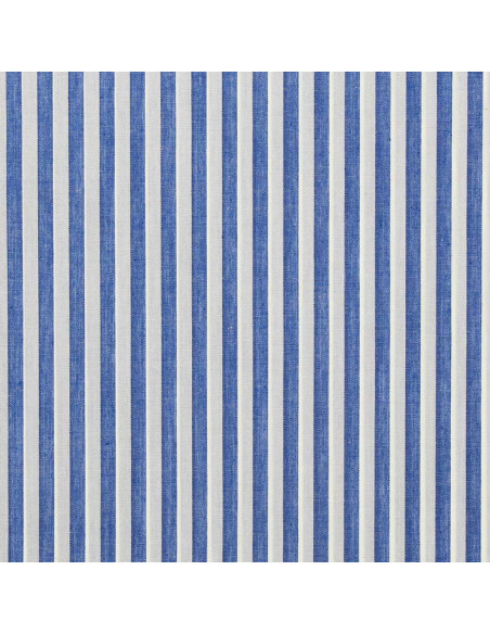 Baumwoll-Popeline-Stoff - Breite Streifen - Blau
