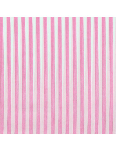 Baumwoll-Popeline-Stoff - Breite Streifen - Rosa