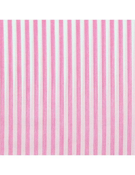 Baumwoll-Popeline-Stoff - Breite Streifen - Rosa