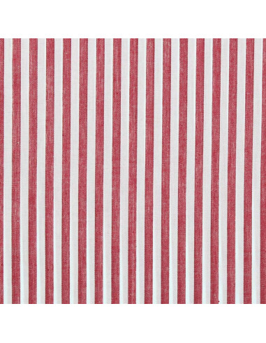 Baumwoll-Popeline-Stoff - Breite Streifen - Rot