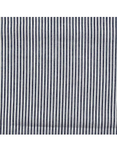 Baumwoll-Popeline-Stoff - Feine Streifen - Marineblau 2