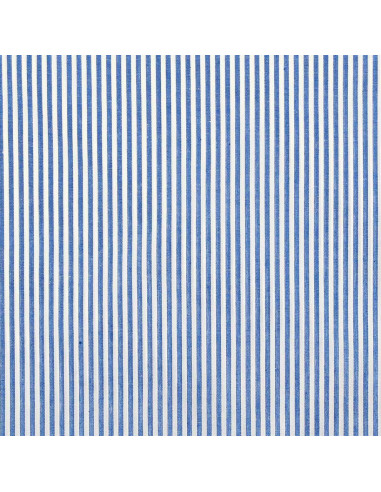 Baumwoll-Popeline-Stoff - Feine Streifen - Blau