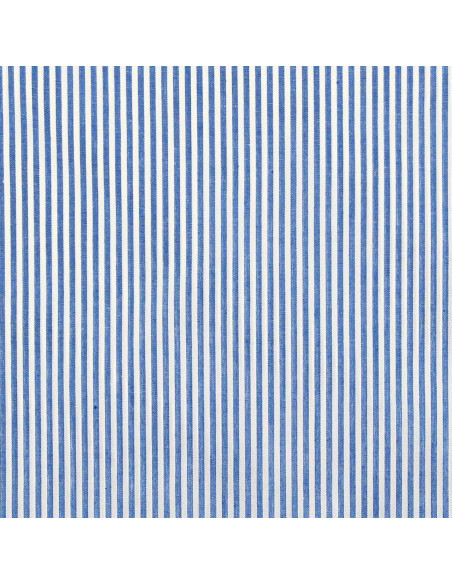 Baumwoll-Popeline-Stoff - Feine Streifen - Blau