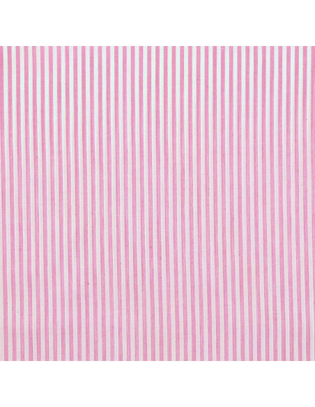 Baumwoll-Popeline-Stoff - Feine Streifen - Rosa