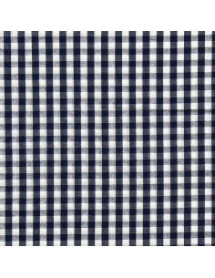 Baumwoll-Popeline-Stoff - Große Vichy-Karos - Marineblau 2