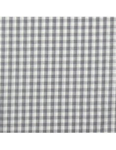 Baumwoll-Popeline-Stoff - Große Vichy-Karos - Grau 2