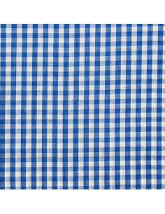 Baumwoll-Popeline-Stoff - Große Vichy-Karos - Blau 2